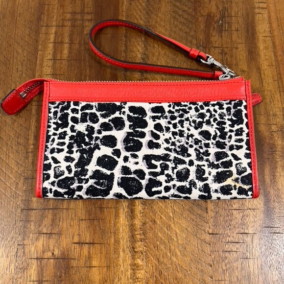 EUC COACH Legacy Ocelot Zippy Leopard Coral Wallet/Wristlet #47987 - Picture 2 of 4